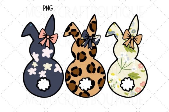 Download Easter Bunny Trio Patterned with Bows - Premium Resources