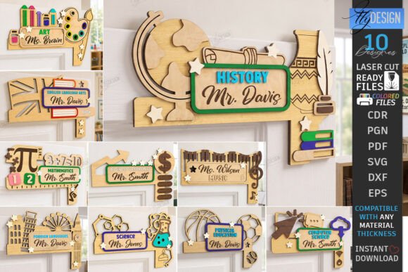 Download Teacher Door Corner Laser Cut Bundle SVG - Laser cut bundle Collection