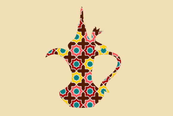 Download Mosaic Patterned Dallah Arab Coffee Pot - Premium Resources