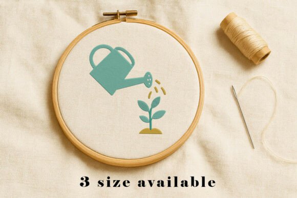 Download Watering Plant Embroidery Design File - Embroidery design Collection