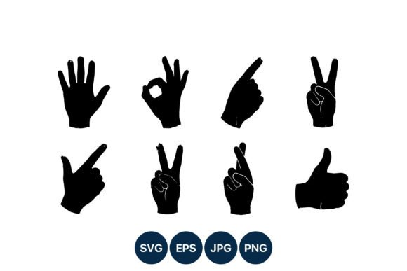 Download Hand Gesture Black Silhouettes - Gesture Collection