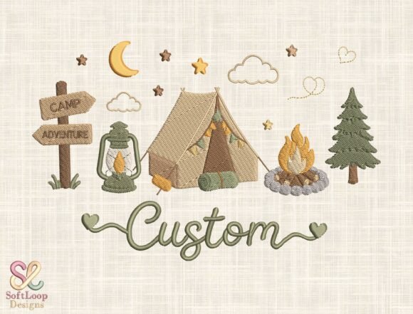 Download Custom Camping Embroidery Design - Embroidery design Collection
