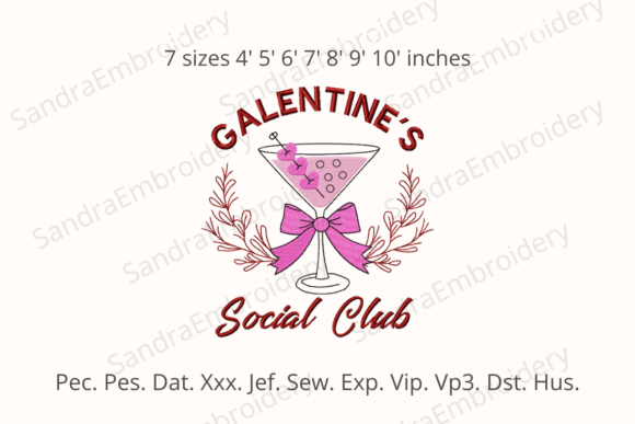 Download Galentines Social Club Embroidery Design - Embroidery design Collection
