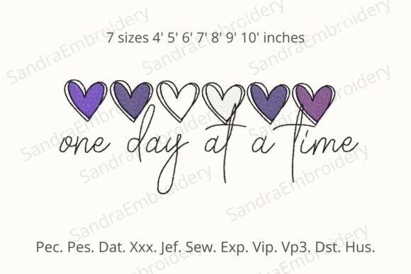 Download One Day at a Time Embroidery Design - Embroidery design Collection