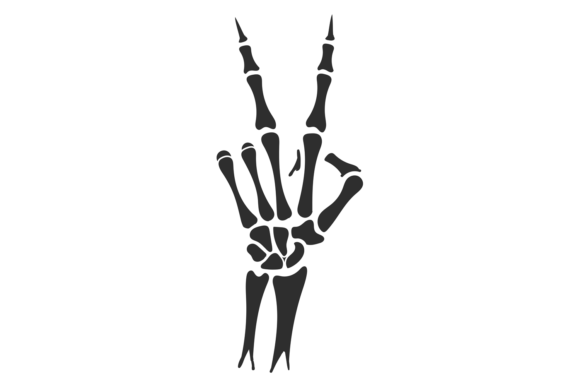 Download Victory Gesture from Skeleton Hand Black - Gesture Collection